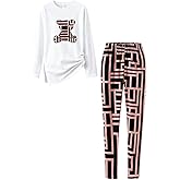 Afsmlys Tween Girl's Letter Print Top + Jogger Pants 2 Piece Outfit Set Kids Clothing, Sizes 6-14 Years