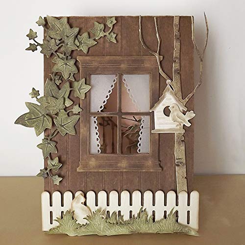 AkoMatial Cutting Dies,Leaves Vine Pattern Embossing Cutting Dies Tool Stencil Template Mold Card Making Scrapbook Album Paper Card Craft,Metal