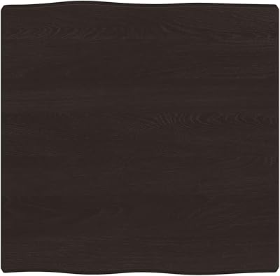 vidaXL Solid Oak Wood Live Edge Tabletop Dark Grey 60x60cm Handcrafted Unique