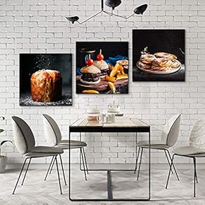 3 Panel Canvas Wall Art Delicious Food Pictures Home Wall Decorations for Bedroom Living Room Paintings Canvas Prints Framed - 12"x12"x3 Panels