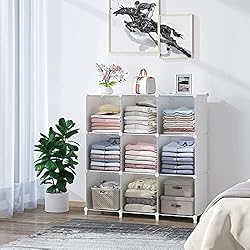FUNLAX Cube Storage Shelf, 9 Storage Cubes Closet