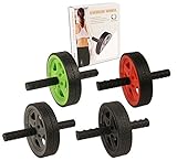 Da Vinci Dual Wheel Ab Roller - Best Abdominal Rollout Exercise Equipment with Anti Slip Foam Grips & Double Wheels