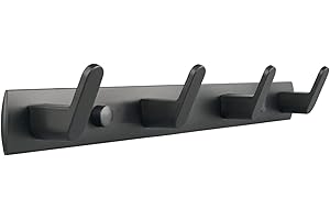 ULIBERMAGNET Magnetic Hooks,Heavy Duty Coat Magnetic Rack,Strong Rubber Magnetic Hanger for Refrigerator,Metal Cabinet,Hanging Coat, Towel, Bag, Backpack(Matte Black/4 Hooks)