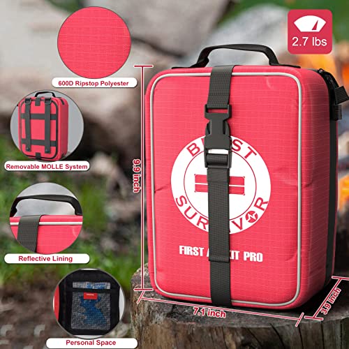 Comprehensive First Aid Kit, with Removable MOLLE System and Labeled