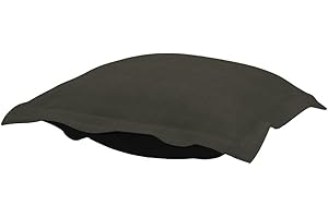 HOWARD ELLIOTT COLLECTION Howard Elliott Replacement Slipcover Exclusively Made for Howard Elliott Puff Ottoman, 100% Polyurethane Fabric (Ottoman Not Included), Sterling Charcoal