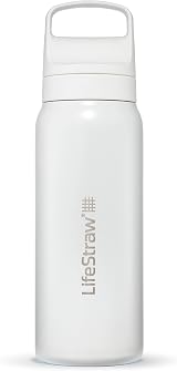 LifeStraw Go Series Insulated Stainless Water Bottle 24oz Polar White