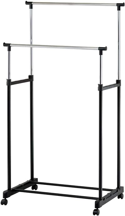 raxter Heavy Duty Garment Rack Adjustable Single Double Rail with Wheels
