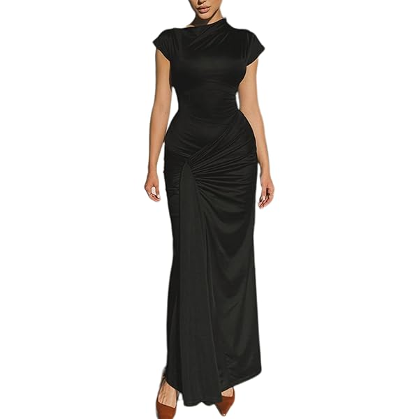 asymmetric one shoulder ruched detail maxi dress in wine slinky Dallas One Shoulder Mesh Maxi Dress - Burgundy main image 0