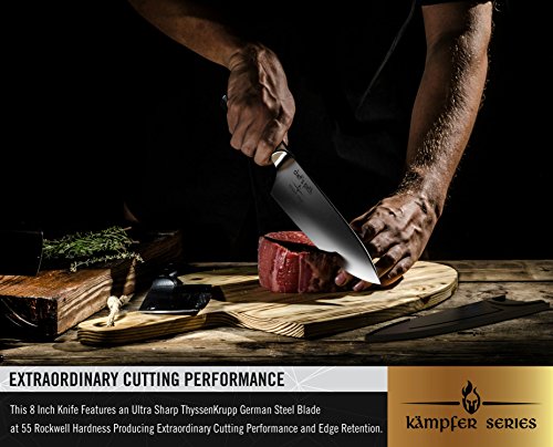 Best Kitchen Knife 8 Inch - Professional Chef Knife - Ultra Sharp Chefs Knife - German High Carbon Stainless Steel -Amazing Value with Sheath, Exquisite Gift Packaging & Booklet - CHEF'S PATH - Thumbnail 2