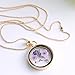 Gmai Purple Pressed lover Flower Wish Necklace Stainless Steel Chain