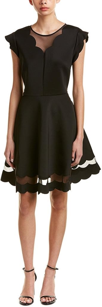 ted baker black scallop dress