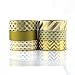 Bright Colorful Washi Masking Tape Collection (Set of 12 Rolls) Cool and Vibraaant Decorative, Stars, Dots, Stripes, Solid Designs, Silver, Golden, and Black Japanese Paper Tape