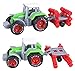 Cltoyvers 4 Pcs Metal Farm Tractor Trailer Toys Vehicle Play Set - Disc Plow, Water Tank, Wagon, Dump Trailer, Diecast Little Cars Set for 3, 4, 5 Years Old Toddlers Boys Christmas Xmas Birthday Gift