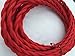 Red Cotton Cloth Covered Twisted Cord - 25' Antique Style Cloth Wire - 18 Gauge 2 Conductor - 18/2 Vintage Cloth Cord