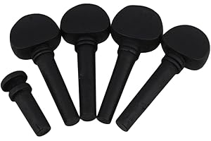 YIBUY VIOLIN ACCESSORIES Yibuy Black Wood Tuning Pegs & End Set for 1/2 Size Violin Fiddle
