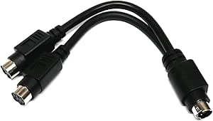 Cables4PC Dual Laptop PS2 PS/2 Mouse/Keyboard Y Splitter Cable