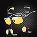 Mens Womens Driving Polarized HD Sight Night Vision Driving Anti-Glare Glasses with Yellow Lens Frame Ultra Light (2458LigtblakFrame/NigtvisionLens)