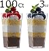 Zappy Tall Square Mini Dessert Cups - Plastic Tasting Shot Glasses, 3oz Each (100 Count)