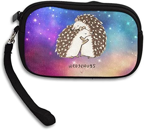 Hedgehog Love Hug Coin Purse Wallet Wristlet Pouch Coin Wallet Zipper Change Holder