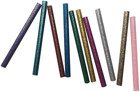 50 pcs 10 Colors Glitter Hot Melt Glue Sticks for Mini Glue Gun, 5/16" Diameter 4" Length