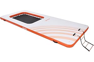 VEVOR Inflatable Floating Dock, 15 x 6.5 FT Inflatable Dock Platform, Non-Slip Water Air Mat with Portable Carrying Bag and D