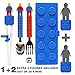 Brick Figure Spoon, Fork, Training Chopsticks and Case set for Toddler Kid Children (Blue)