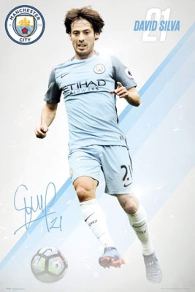 Manchester City - Soccer Poster / Print (David Silva #21 - 2016/2017) (Size: 24" x 36") (By POSTER STOP ONLINE)