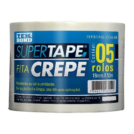 Fita Crepe 18 mm x 50 m Tekbond com 5