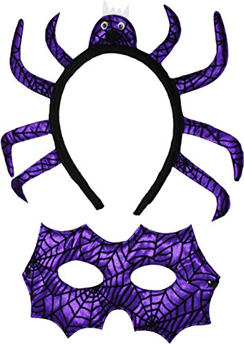 Petitebella Purple Spider Eyewear Mask Headband Dress up Costume (One Size, Purple)