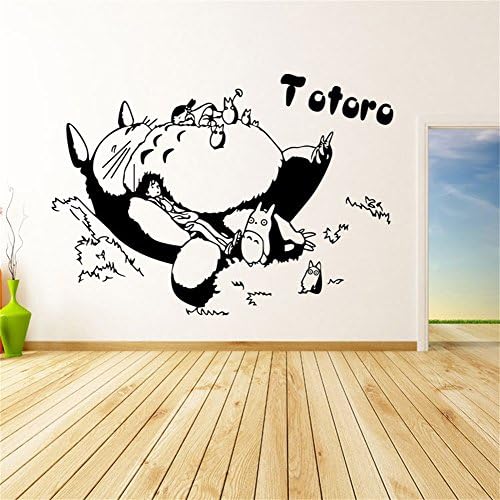 27"x19" Cartoon Totoro Cat Sleep Wall Stickers for Home Kids Bedroom Kids Room Background Decoration Removable