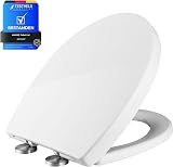 Ibergrif Soft Close Toilet Seat White O Shape Quick Release Adjustable Hinges