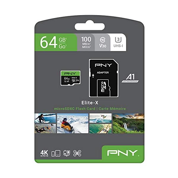 PNY P-SDU64GU3100EX-GE 64GB Elite-X Class 10 U3 V30 MicroSDXC Flash-Speicherkarte – Bild 8