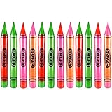 Kicko 44 Inch Inflatable Neon Crayons - 12 Pieces of Assorted Oversized Blow-Up Colored Wax Sticks - Perfect for School Activities, Club Openings, Backdrops, Decor, Event Favor and Supplies
