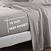 Shilucheng Bed Sheet Set Microfiber 1800 Threads Egyptian Super Soft Sheets 16-Inch Deep Pocket - Hypoallergenic - 4 Piece (King, Grey)