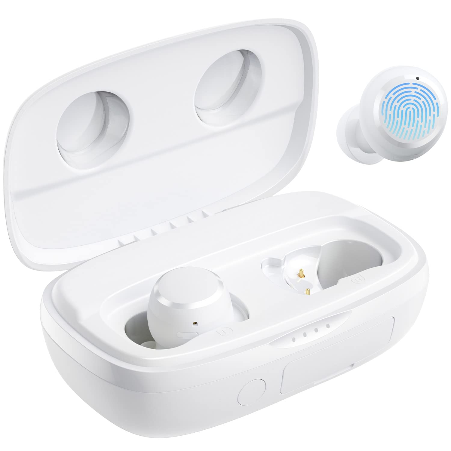 Tribit Wireless Earbuds, 110H Playtime Bluetooth 5.3 IPX8 Waterproof Call Noise Reduction Bluetooth Earbuds Headphones with Mic Earphone in-Ear Wireless Earphones, Flybuds 3 White
