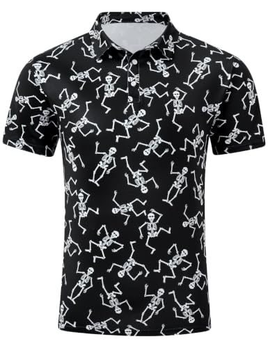 uideazone Men's Halloween Polo Shirts Performance Funny Golf Shirt, S at Amazon
