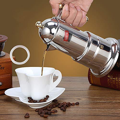 DYB Espressokocher Moka Topf Induktion Kaffee Topf Italian Style Moka Pot Kälte Brühkaffeemaschine Edelstahl Home… – Bild 4