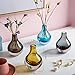 CASAMOTION Home Decor Accent Vase Hand Blown Art Solid Color Glass Bud Vase, Amber