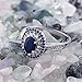 Blue Sapphire 925 Sterling Silver Women's Engagement Ring (1.62 cttw, 7X5MM Oval Cut, Available in size 5, 6, 7, 8, 9)