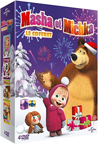 Masha Et Michka - Coffret : La Fille Des Neiges + Première Rencontre + Joyeux Noël + La Rentrée Des Classes - Pack