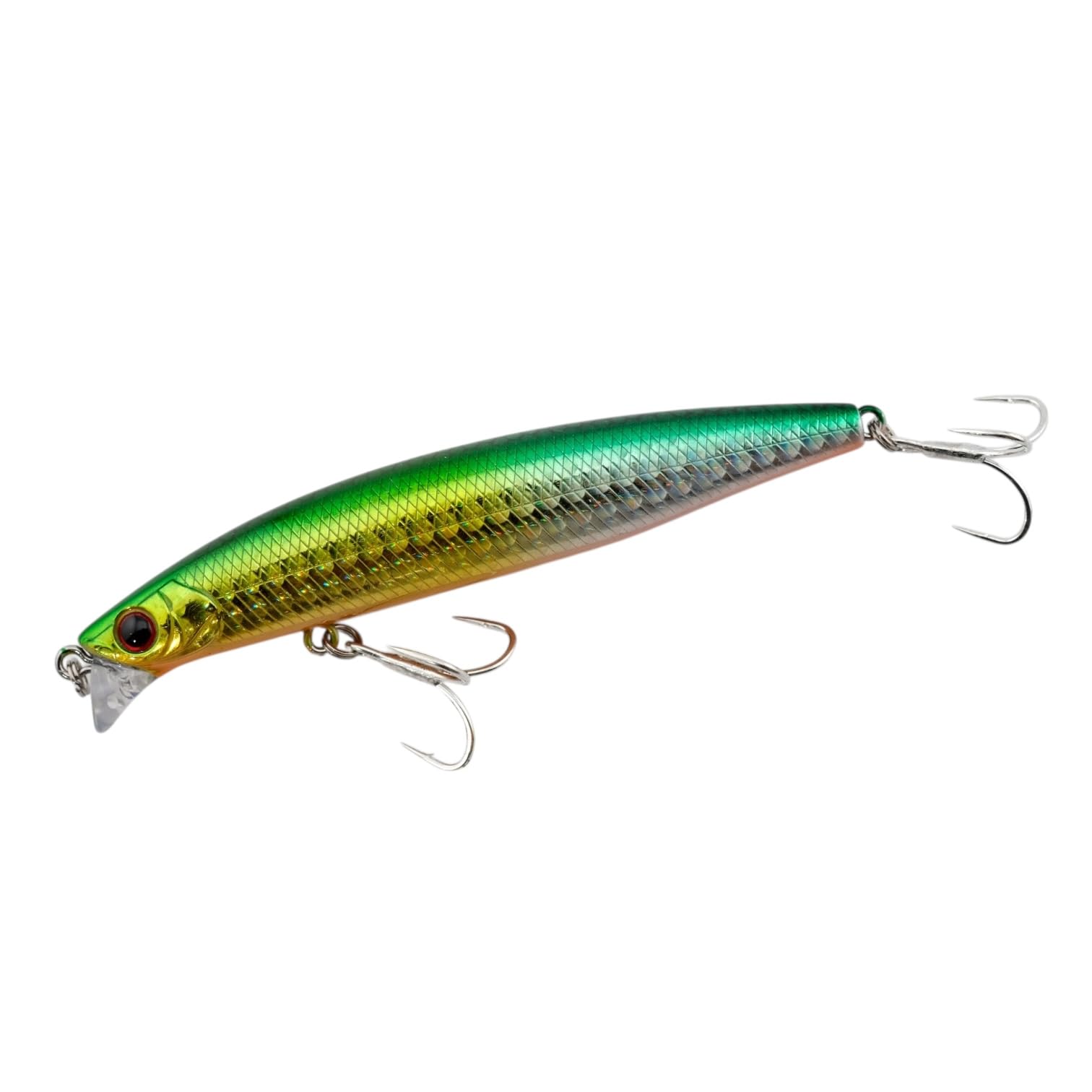 momolures - Shining Minnow Shore 97F-SSR 97mm Super Shallow Runner for Bass Saltwater lure fishing (GREEN SHINER)
