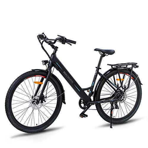 MACWHEEL Electric City Bike, Removable 36V/10Ah Lithium-ion Battery Pack Integrated with Frame, Shimano 7-Speed, Saddle Adjustable, Tektro Dual Disc Brakes Electric Bicycle for Commuting, Ranger 500