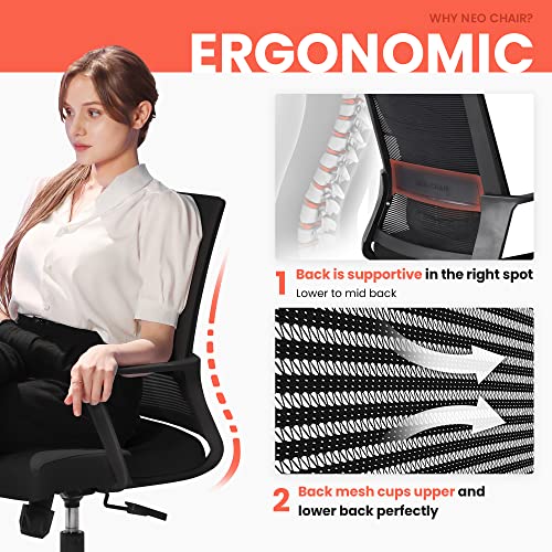 neo chair Office Swivel Desk Ergonomic mesh Adjustable Lumbar Support Computer Task Back armrest