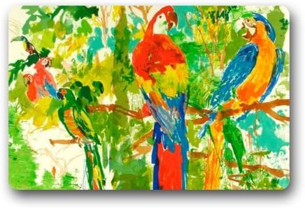 Fantastic Doormat Watercolor Parrot Art Bird Art Painting Door Mat Rug Indoor/Outdoor/Front Door/Bathroom Mats£¬Bedroom Doormat 23.6"(L) x 15.7"(W)