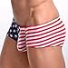 Voberry Men's Sexy Stripe Boxer Briefs Cotton Underwear Shorts Soft Underpants (XL, Red)