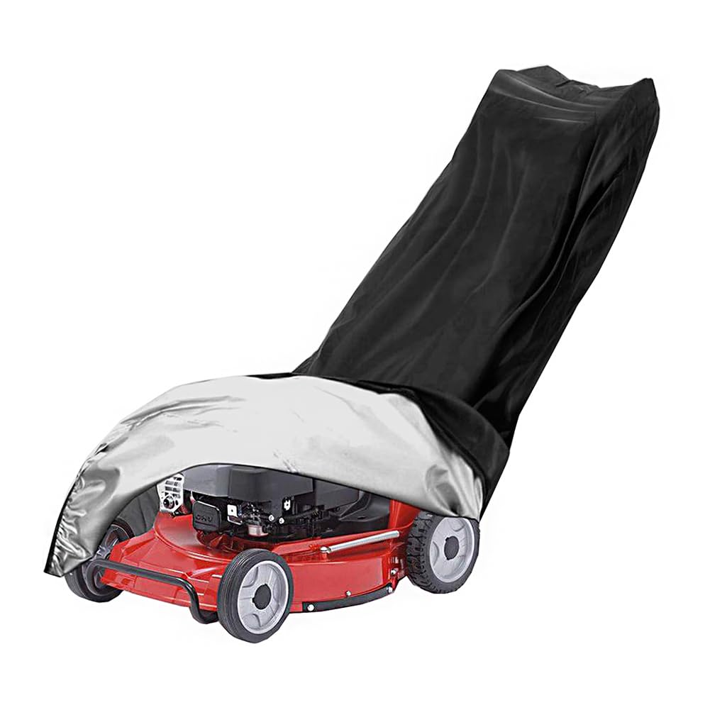 Cowhilan Waterproof Lawn Mower Cover with Draw String Windproof,Dustproof, Anti-UV, 210D Oxford Fabric Walk Behind Lawnmower Cover