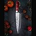 Premium Chef Knife 8'' Japanese VG10 Super Damascus Steel 67 Layer, Full-tang, Ultra Deep 56mm Chefs Blade Kitchen Knives, G10 - Environmental Protection Red Handle by Xing Yi