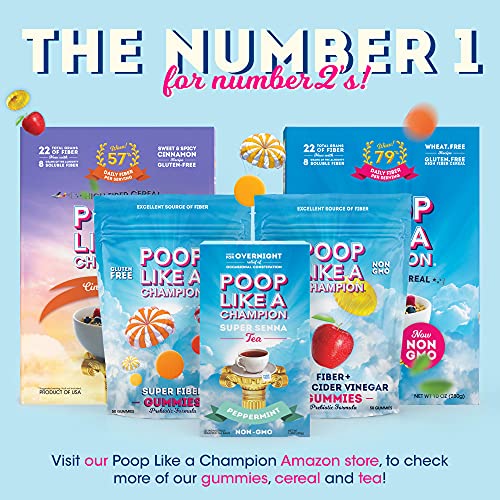 Poop Like a Champion Apple Cider Vinegar Gummies Fiber Gummies for Adults High Fiber Snacks