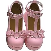 CELNEPHO Mary Jane Shoes Women Cute Ankle Strap Platform Wedge High Heel Pumps Gothic Party Dress Shoes for Women