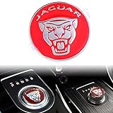 Exotic Store 42 MM Metal (not Plastic) Modified Car Gear Shift Knob Cover Emblem Sticker for Jaguar F-Pace XJ XE XF Gear Shift Knob shifter Center Emblem Cover SUPERCHARGED (Red)